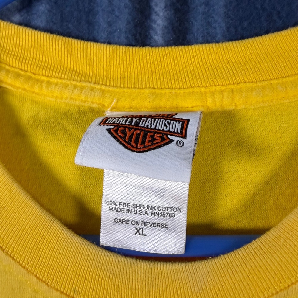 Harley-Davidson Four Rivers Paducah KY Riverboat Graphic T-Shirt Yellow Mens XL - Picture 3 of 8